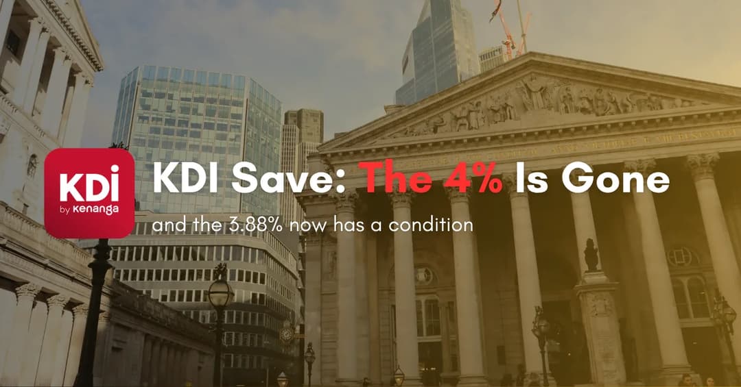 KDI Save: The 4% Is Gone, and the 3.88% now has a condition